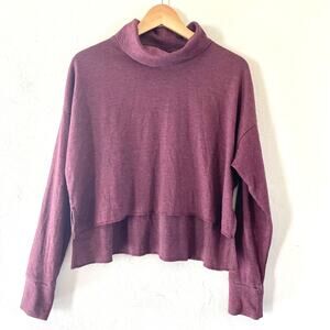 NWT American Eagle‎ Outfitters Turtleneck Ribbed Knit Crop Top New Maroon